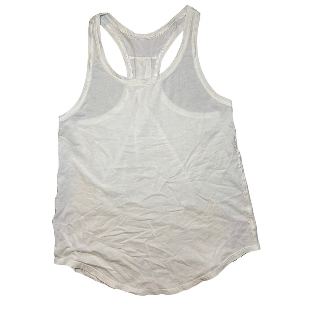 Lululemon White Jersey Racerback Tank Top Size Medium